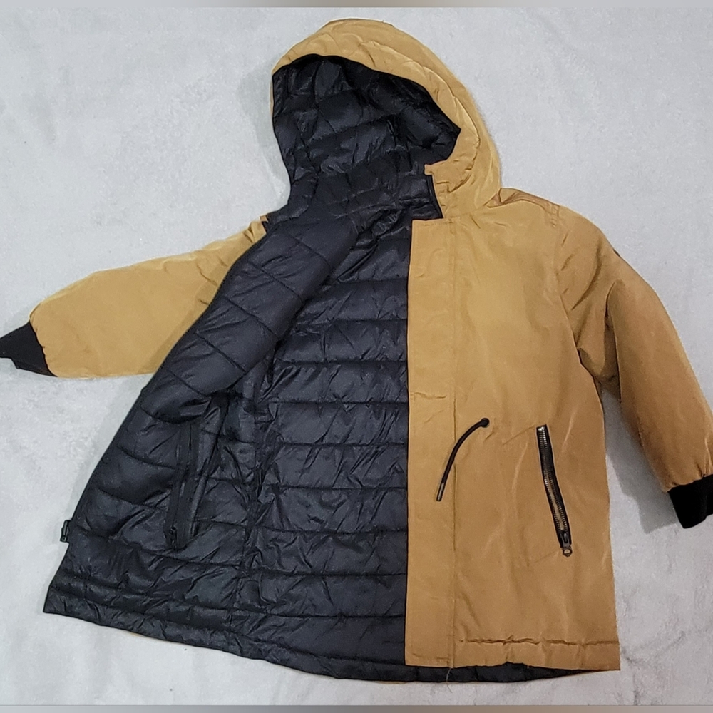 Zara Kids Reversible Tan and Black Puffer Jacket
